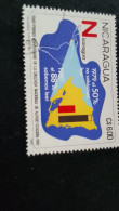 NİARAGUA-1970-80    6.00   CORD  DAMGALI - Nicaragua