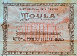 S.A. Des Haut-Fourneaux De TOULA  - Action Au Porteur De 100 Francs (1898 !!) - Russie