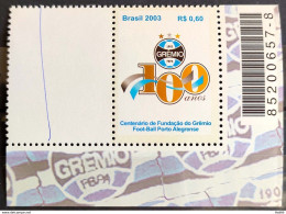 C 2542 Brazil Personalized Stamp Grêmio Football 2003 White Vignette Logo Right Bar Code - Personalizzati