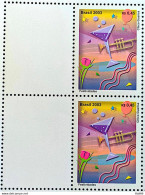 C 2540 Brazil Personalized Stamp Festivities 2003 Block Of 4 White Vignette - Personnalisés