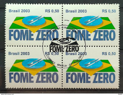 C 2538 Brazil Stamp Hunger Zero Economy Flag 2003 Block Of 4 Cbc Brasilia - Ungebraucht