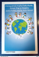 Brazil Aerogram Cod 04 PLANET EARTH PEACE Christmas New Year 2003 - Entiers Postaux