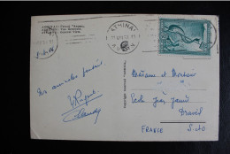 11 VIII 1953 FLAMME SS FIN ATHENES SUR Y&T GR 576 POUR DRAVEIL FRANCE - Cartas & Documentos