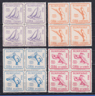 Kuba 1960 Olympische Spiele In Rom Mi.-Nr. 669-72 4er-Block-Satz Postfrisch ** - Sonstige & Ohne Zuordnung