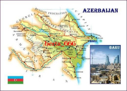 Azerbaijan Country Map New Postcard * Carte Geographique * Landkarte - Aserbaidschan