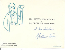 88 - Epinal - Publicité Sur Carte Pour "Les Petits Chanteurs à La Croix De Lorraine" - Covers & Documents