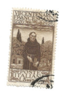 (REGNO D'ITALIA) 1926 MORTE DI SAN FRANCESCO, 5+2,5L - 1 Francobolli Usato, Annullo Da Periziare (CAT. SASSONE N.197) - Luftpost