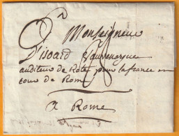 1822 - Marque Postale 1 - Dépt De L'AIN Sur Lettre En Français De 3 Pages Vers ROMA Rome, Italie - Taxe 28 - 1801-1848: Precursores XIX