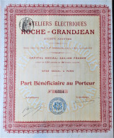 Ateliers Electriques Roche-Grandjean - Paris - 1913 - Elettricità & Gas