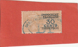 Timbre Fiscal Indochine 30 Cents (Chiffres Gras) - Andere & Zonder Classificatie