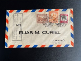 COLOMBIA 1937 AIR MAIL LETTER BARRANQUILLA TO WILLEMSTAD CURACAO 26-08-1937 - Colombia