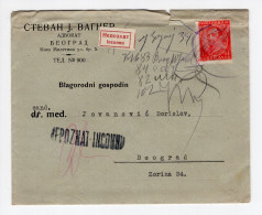 1930? KINGDOM OF YUGOSLAVIA,SERBIA,BELGRADE LOCAL MAIL,LABEL:UNKNOWN,INCONNU,LAWYER S. WAGNER COVER - Briefe U. Dokumente