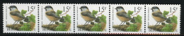 België R83 - Vogels - Oiseaux - Buzin (2732) - 15F - Matkop - Strook Met 5 Cijfers - KOPSTAAND - Bande Avec 5 Chiffres - Coil Stamps