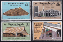 MiNr. 451 - 454 Salomoninseln 1981, 12. Okt. Weihnachten: Kirchen - Postfrisch/**/MNH - Salomoninseln (Salomonen 1978-...)