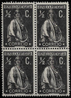 PORTUGAL 1912 CERES P:15x14 BLOCK OF 4 MH/MNH (NP#94-P12-L9) - Nuovi