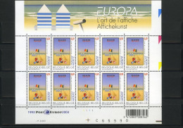 België F 3179 - Europa 2003 - Affichekunst - Velletje Van 10 - 2003 - Plnr 1 - 2001-2010