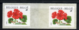 België R90b - Bloemen - Buzin (2854) - Geranium - Met PAPIERLAS - Franqueo