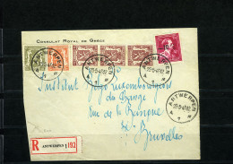 België 724N - Op Brief - Sur Lettre - Aangetekend - Recommandé - Antwerpen 1 - 1946 -10 %