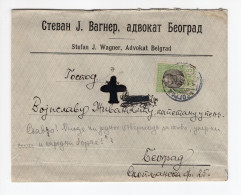1910? SERBIA,BELGRADE LOCAL MAIL,RETURNED,DECEASED,HEADED COVER S.J. VAGNER,LAWYER - Serbie