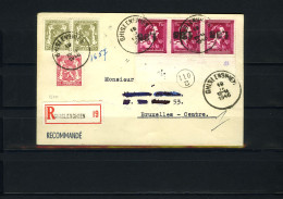 België 724U - Op Brief - Sur Lettre - Aangetekend - Recommandé - Ghislenghien - Omgekeerde Opdrukken - Surch. Renversé - 1946 -10%