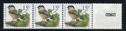 België R83a - Vogels - Oiseaux - Buzin (2732) - 15F - Matkop - Strook Met 4 Cijfers - Kopstaand - Bande Avec 4 Chiffres - Franqueo