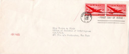 ETATS-UNIS -- FDC - FIRST DAY Of ISSUE -- 9-AM-1946 -- Enveloppe -- Paire De  Timbres 5 C. - 2a. 1941-1960 Gebraucht