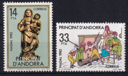 MiNr. 163 - 164 Andorra Spanische Post 1982, 9. Dez. Weihnachten - Postfrisch/**/MNH - Nuevos