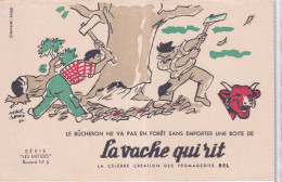 Buvard La Vache Qui Rit, Les Metiers N°5 Le Bucheron, Illustrateur: Hervé Baille - Autres & Non Classés