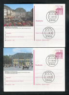 "BUNDESREPUBLIK DEUTSCHLAND" 1985, 2 Bildpostkarten Je Mit Bildgleichem Stempel Ex "BONN" (B1008) - Illustrated Postcards - Used