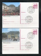 "BUNDESREPUBLIK DEUTSCHLAND" 1985, 2 Bildpostkarten Je Mit Bildgleichem Stempel Ex "BONN" (B1008) - Cartes Postales Illustrées - Oblitérées