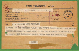 ZA1573 - PALESTINE Israel - POSTAL HISTORY - TELEGRAM  Jerusalem  1942 - Altri & Non Classificati