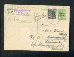 "SBZ" 1948, Postkarte Mi. P 30 Mit Zusatzfrankatur Ex Neustrelitz Nach Dresden, Ruecksendung (B1012) - Postal  Stationery