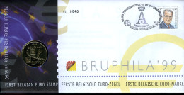België 2840 NUM - Numisletter - Bruphila '99 - Koning Albert II - Type Broux/MVTM - Eerste Belgische Euro Zegel - 1999 - Numisletters