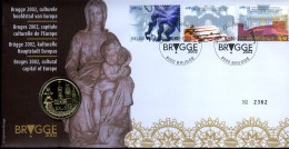 België 3058/60 NUM - Numisletter - Brugge 2002 - Culturele Hoofdstad Van Europa - Architectuur - Muziek - Kunst - 2002 - Numisletters