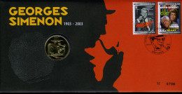 België 3167/68 NUM - Numisletter - Georges Simenon - Maigret - Le Chat - Jean Gabin - Simone Signoret - 2003 - Numisletters