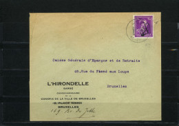 België 724B - Op Brief - Sur Lettre - L'Hirondelle Barbé - Bruxelles - 377 - 1946 -10 %