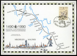 België 2350 HK - 500 Jaar 1e Postverbinding Innsbruck-Mechelen - Gem. Uitgifte Met Duitsland, Berlijn, DDR, Oostenrijk - Cartes Souvenir – Emissions Communes [HK]