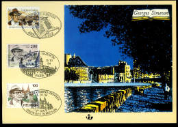 België 2579 HK - Georges Simenon - Gem. Uitgifte Met Zwitserland En Frankrijk - 1994 - Cartoline Commemorative - Emissioni Congiunte [HK]