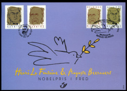 België 2838 HK - Nobelprijswinnaars - La Fontaine - Beernaert - Gem. Uitgifte Met Zweden - 1999 - Souvenir Cards - Joint Issues [HK]