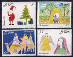 MiNr. 93 - 96 St. Christopher St. Kitts 1982, 20. Okt. Weihnachten - Postfrisch/**/MNH - St.Kitts And Nevis ( 1983-...)