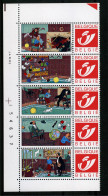 België 3181 - Duostamp - Strips - BD - Comics - Kuifje - Tintin - Tim - Hergé - Strook Van 5 Met Datum - Nuovi