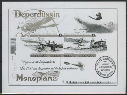 België GCE 2 - 2013 - 100 Jaar 1ste Luchtpostvlucht In België - Deperdussin - Monoplane - (BL207) - Zeldzaam - Rare - B&W Sheetlets, Courtesu Of The Post  [ZN & GC]