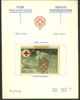 België PR44 - Grote Postzegelfoor - Rode Kruis - Zegel 503 Met Opdruk En Nummer Op Rugzijde - Op Kaart - SUP - Privées & Locales [PR & LO]