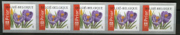 België R108 - Bloemen - Buzin (3227) - Crocus Vernus - 2003 - Strook Van 5 - Bande De 5 - Met Eindstreep - Franqueo