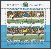 SAN MARINO Block 13, Postfrisch **, Fußball-Weltmeisterschaft, Italien, 1990 - Blocs-feuillets