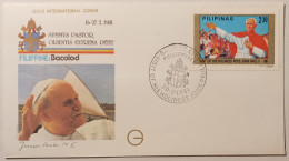 PAPE JEAN PAUL 2 - Voyage Philippines à Bacolod En Février 1981 - Enveloppe Commémorative Avec Timbre PILIPINAS - Päpste