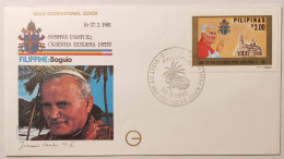 PAPE JEAN PAUL 2 - Voyage Philippines à Baguio En Février 1981 - Enveloppe Commémorative Avec Timbre PILIPINAS - Päpste