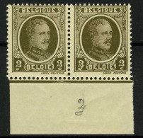 België 191-V2 ** - Witte Streep Door De Linker 2 - Trait Blanc Sur Le 2 De Gauche - 1901-1930