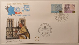 PAPE JEAN PAUL 2 - Voyage France 1980 / Notre Dame Paris - Enveloppe Commémorative Avec Timbre VATICAN - Päpste