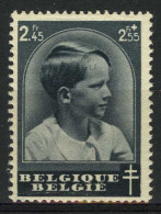 België 446-V1 ** - Haartje In U-vorm Op Voorhoofd - Griffe En Forme De U Sur Le Front - 1931-1960